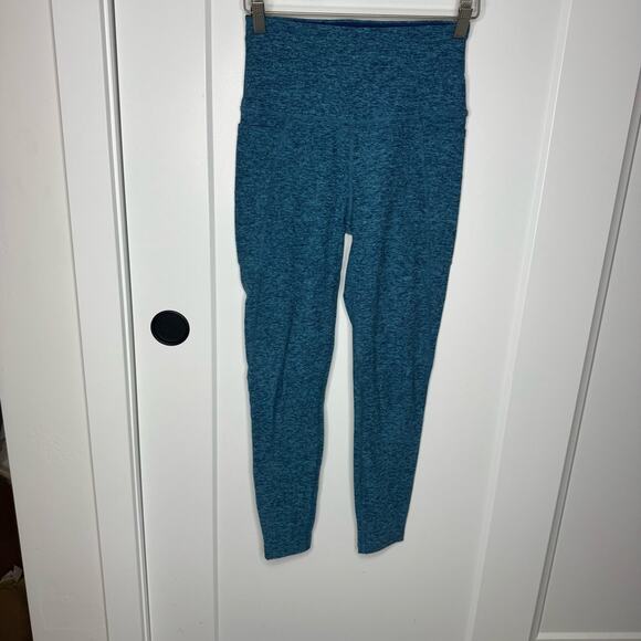 Beyond Yoga Teal Blue Space Dye High Rise Pocket 7/8 Leggings Size Small - Picture 1 of 5